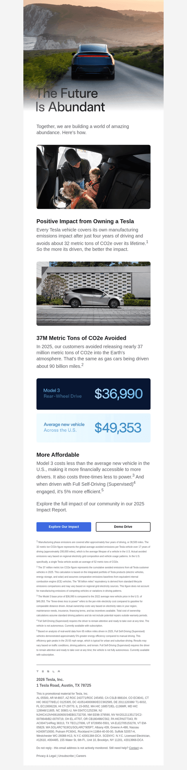 Tesla email from Sat, Aug 1, 2026