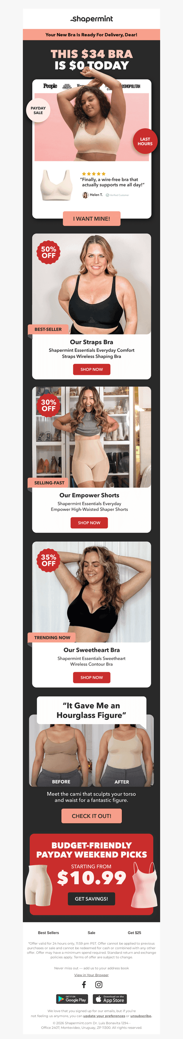 System Update: A Bra In Your Size Is $0