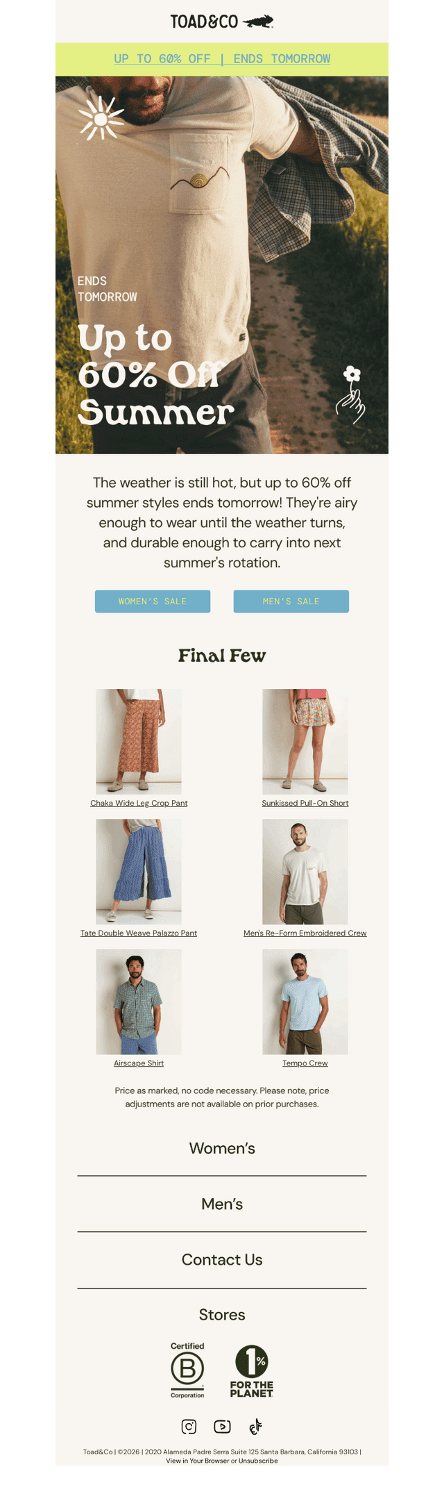 Summer Sale Ends Tomorrow