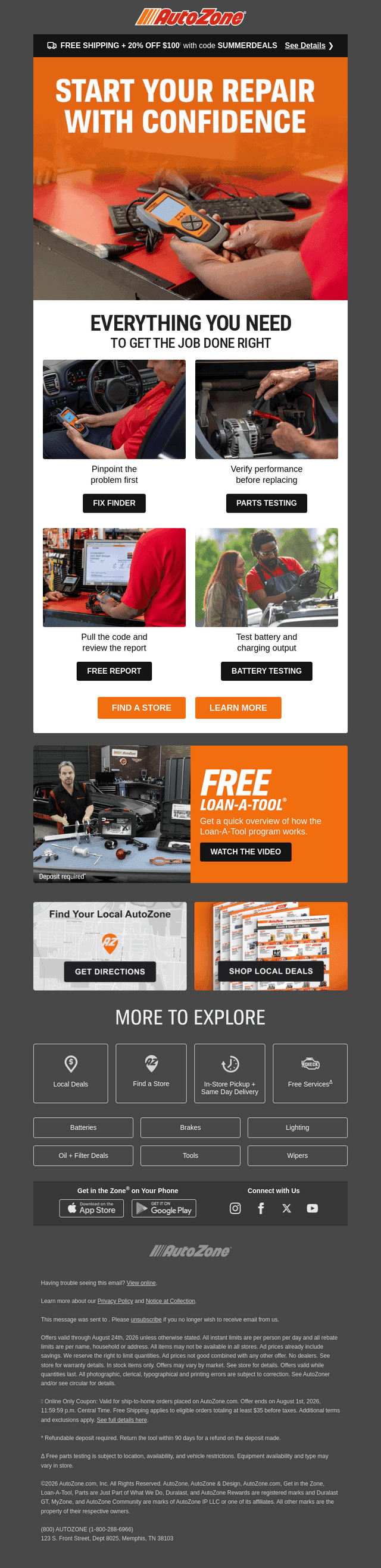 AutoZone email from Sat, Aug 1, 2026