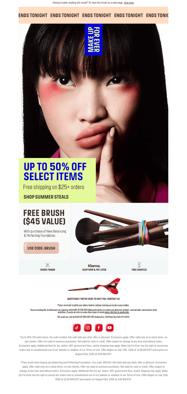 Up to 50% off Ends Tonight