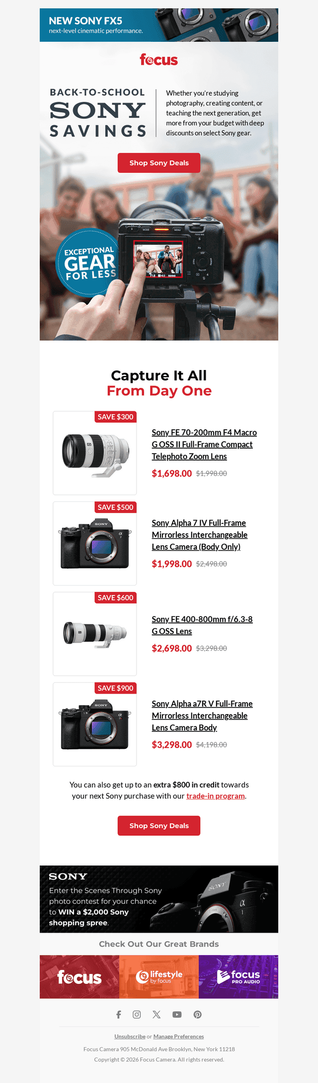 Focus Camera email from Sun, Aug 2, 2026