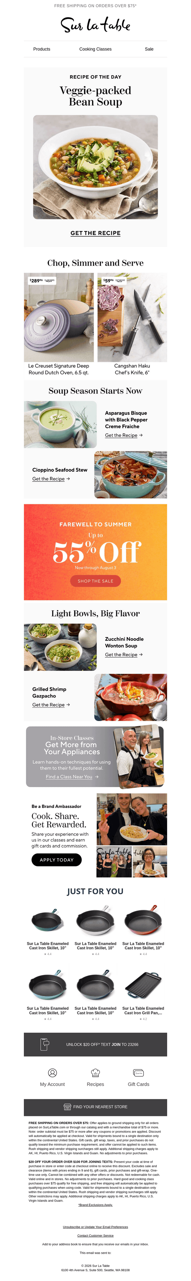 Sur La Table email from Sun, Aug 2, 2026