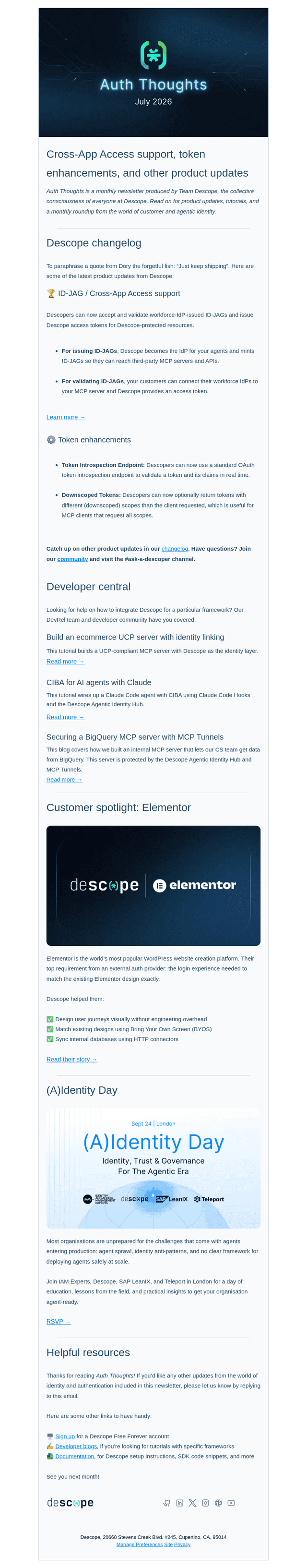 Descope email from Sun, Aug 2, 2026