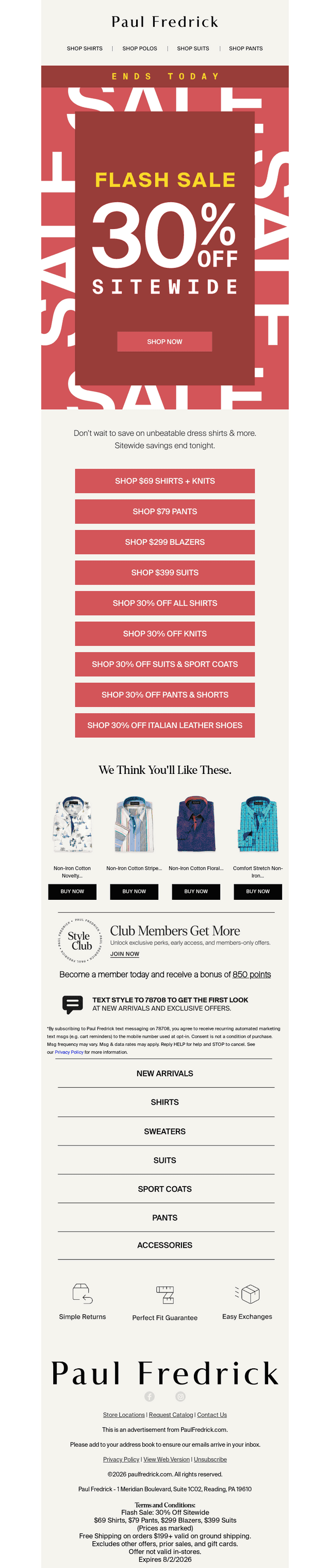 LAST CALL FOR 30% OFF EVERYTHING.