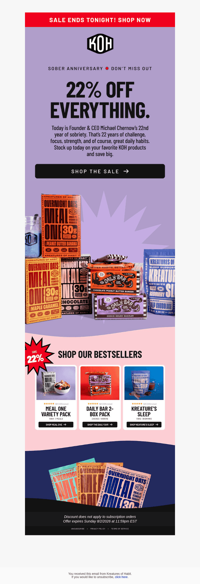 22% Off Ends Tonight!
