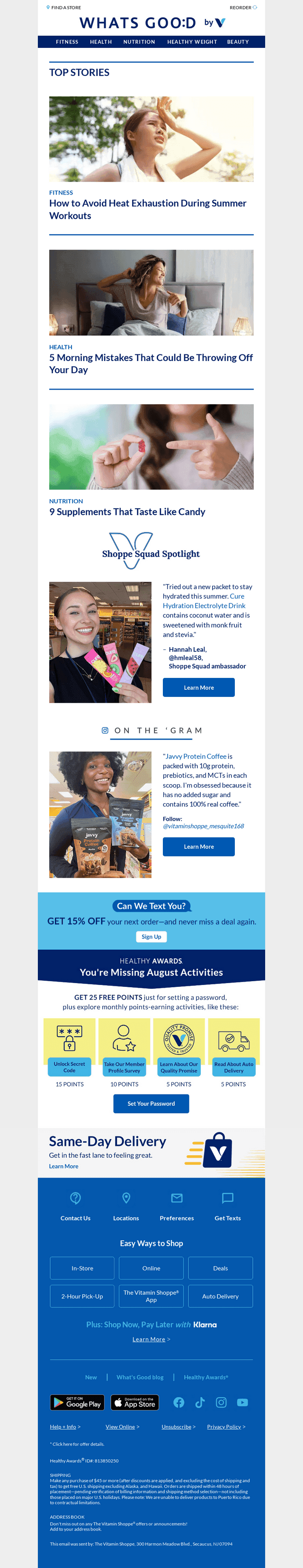 The Vitamin Shoppe email from Mon, Aug 3, 2026