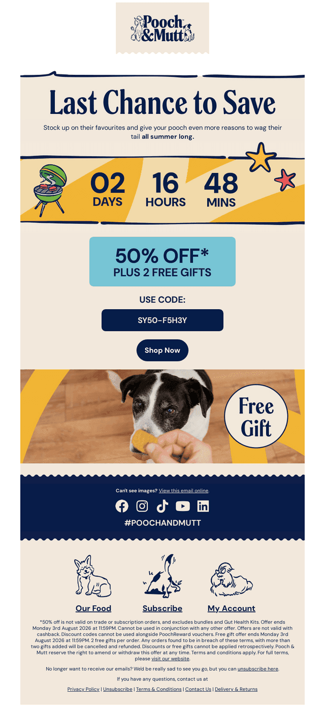 Pooch and Mutt email from Mon, Aug 3, 2026