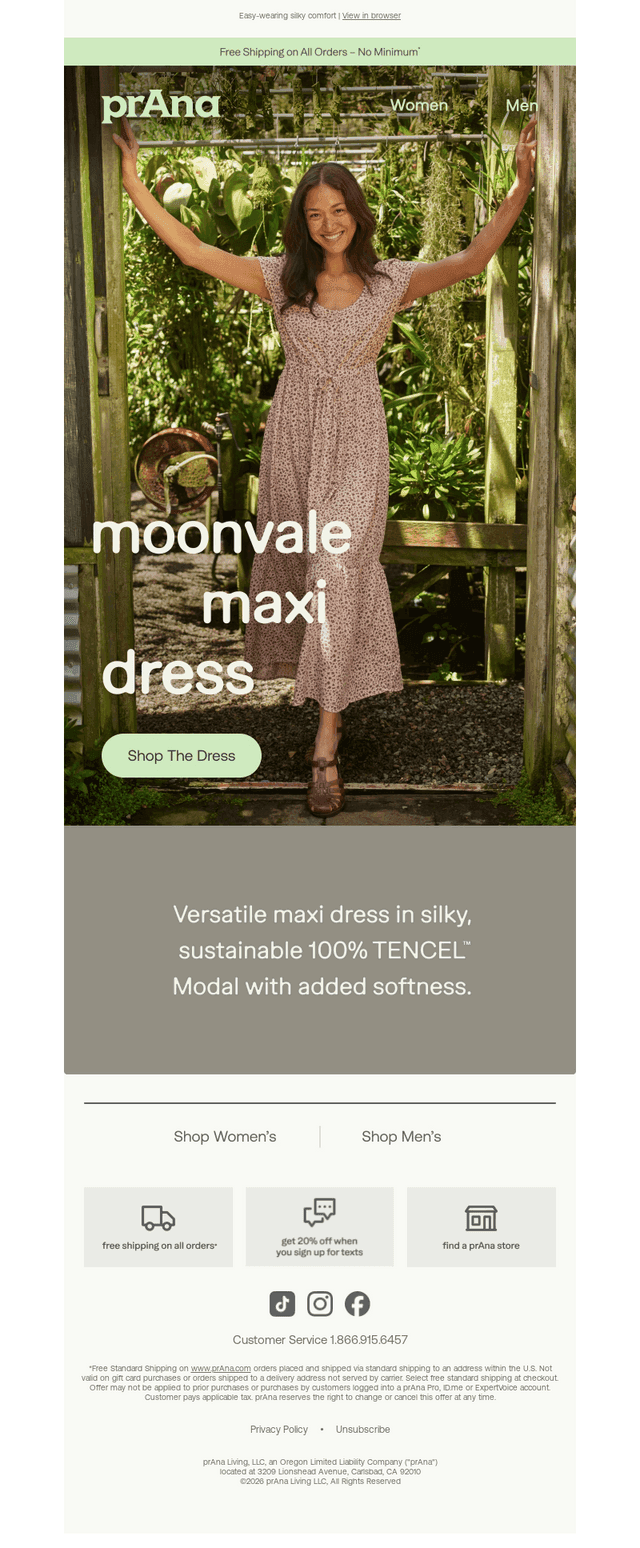 prAna email from Mon, Aug 3, 2026