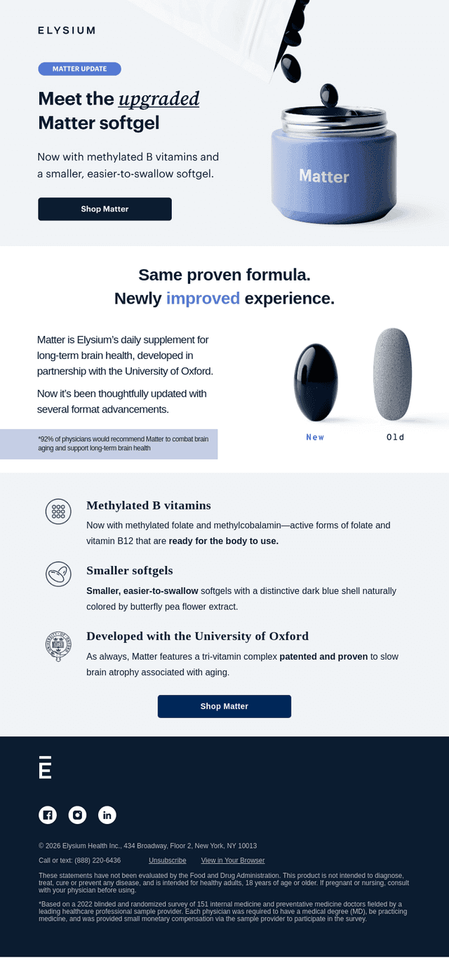 Elysium Health email from Mon, Aug 3, 2026
