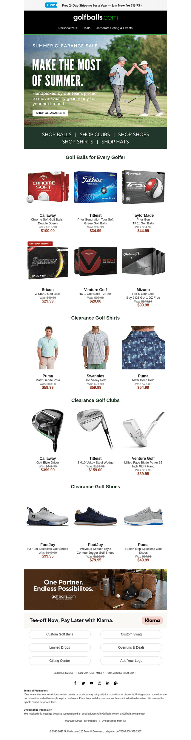 Golfballs email from Mon, Aug 3, 2026