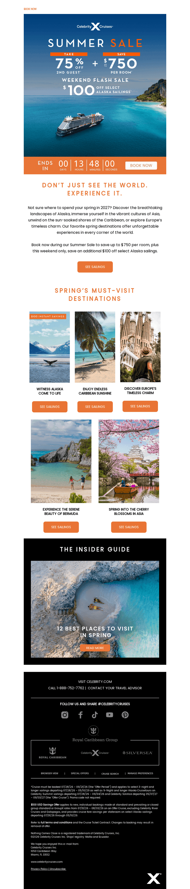 Celebrity Cruises email from Mon, Aug 3, 2026