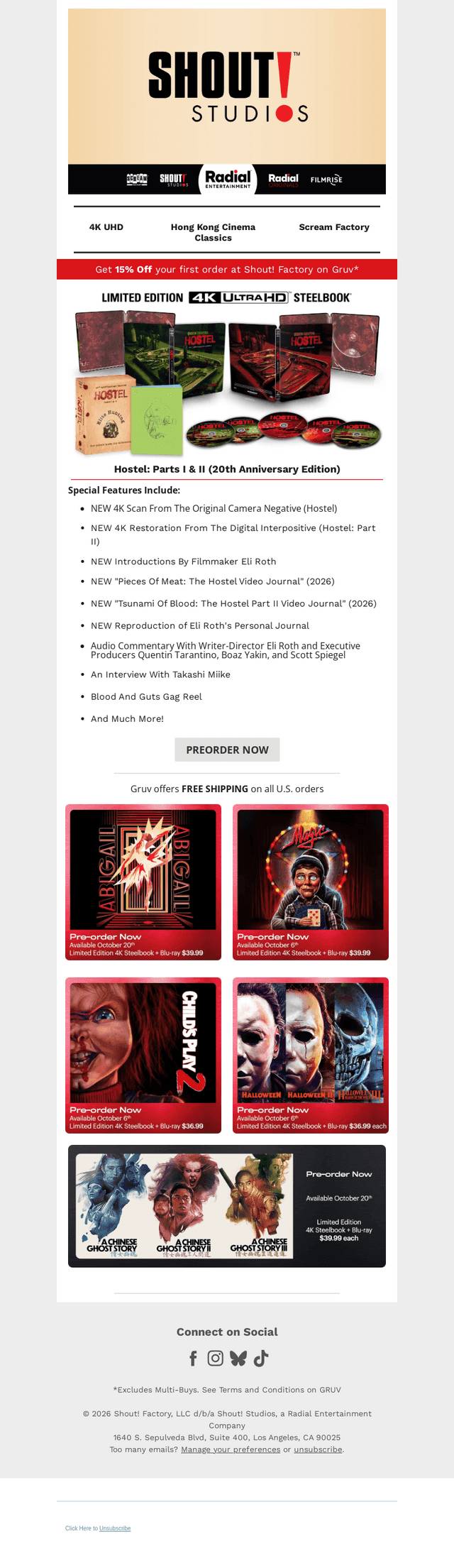 Shout! Factory email from Mon, Aug 3, 2026