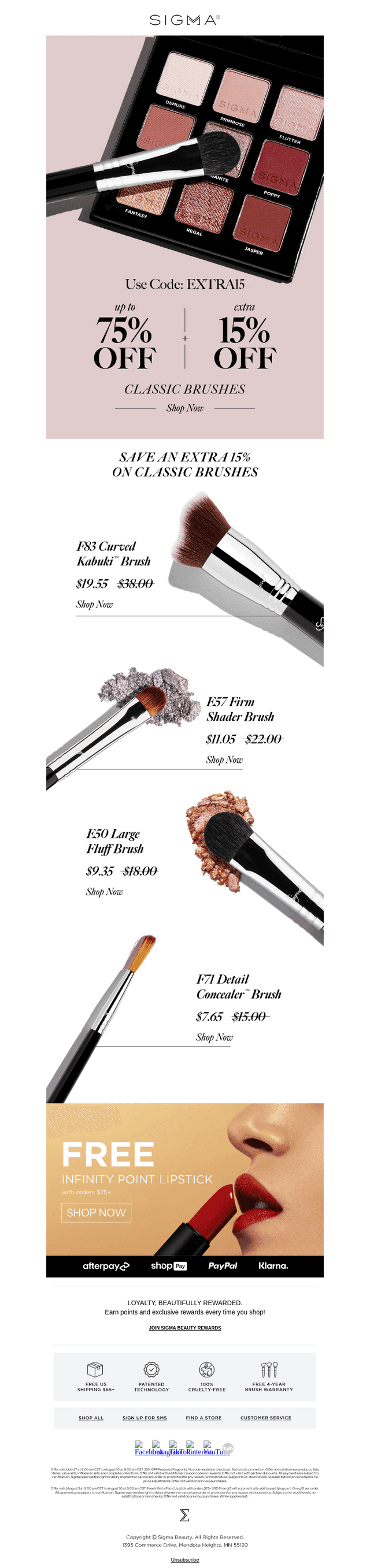 Up to 75% Off + Extra 15% Off BRUSHES! 😍