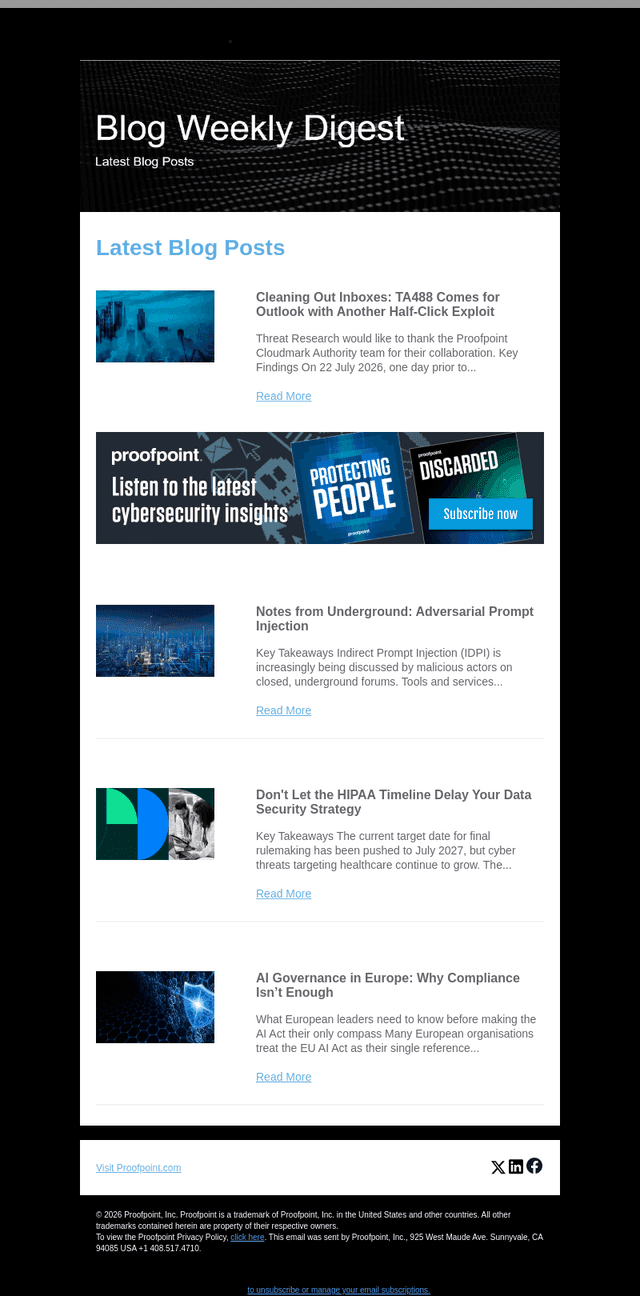Proofpoint Blog Weekly Digest - Monday Aug 03, 2026