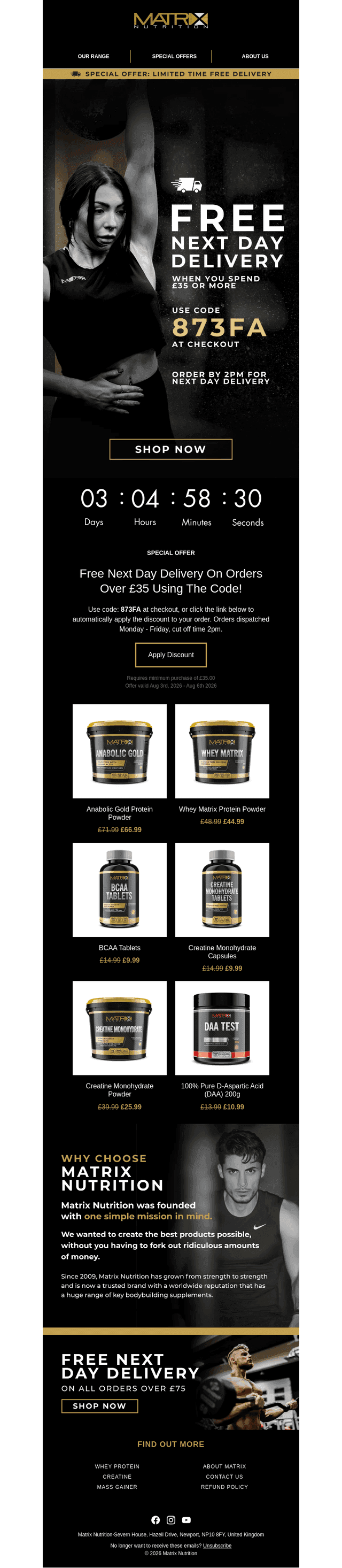 Matrix Nutrition email from Mon, Aug 3, 2026