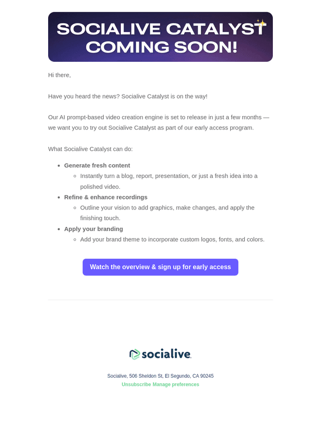 Socialive email from Mon, Aug 3, 2026