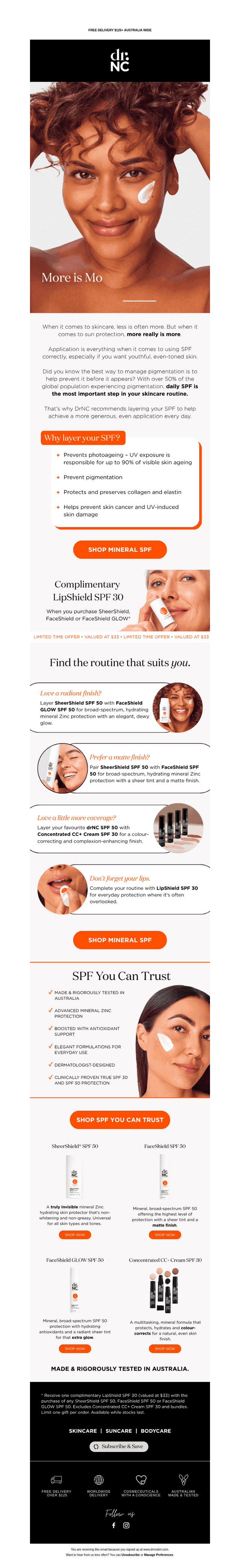 More is more when it comes to SPF