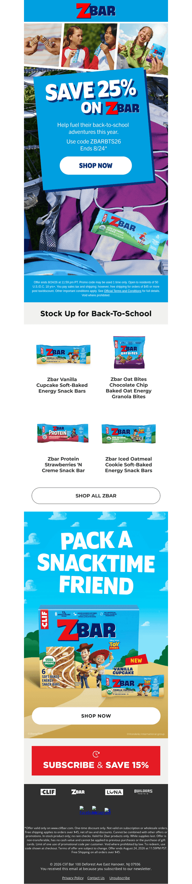 Clif Bar & Co. email from Tue, Aug 4, 2026