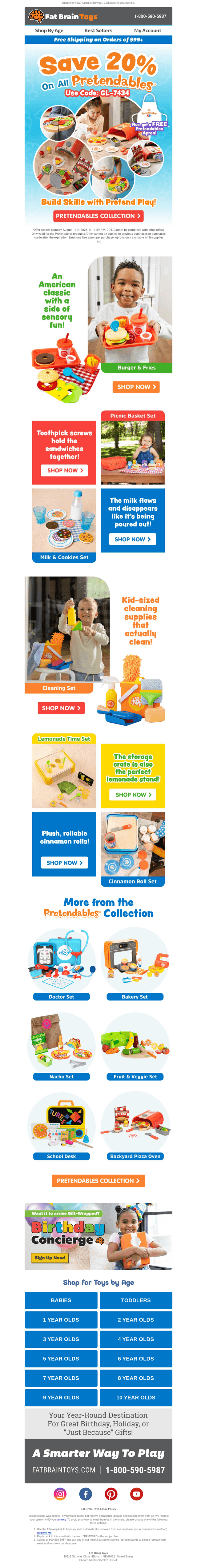 20% Off All Pretendables + Free Apron!