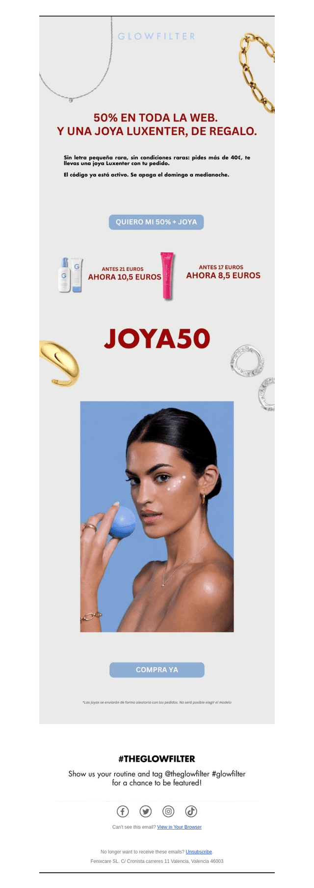 50% + joya. Se acaba esta semana.