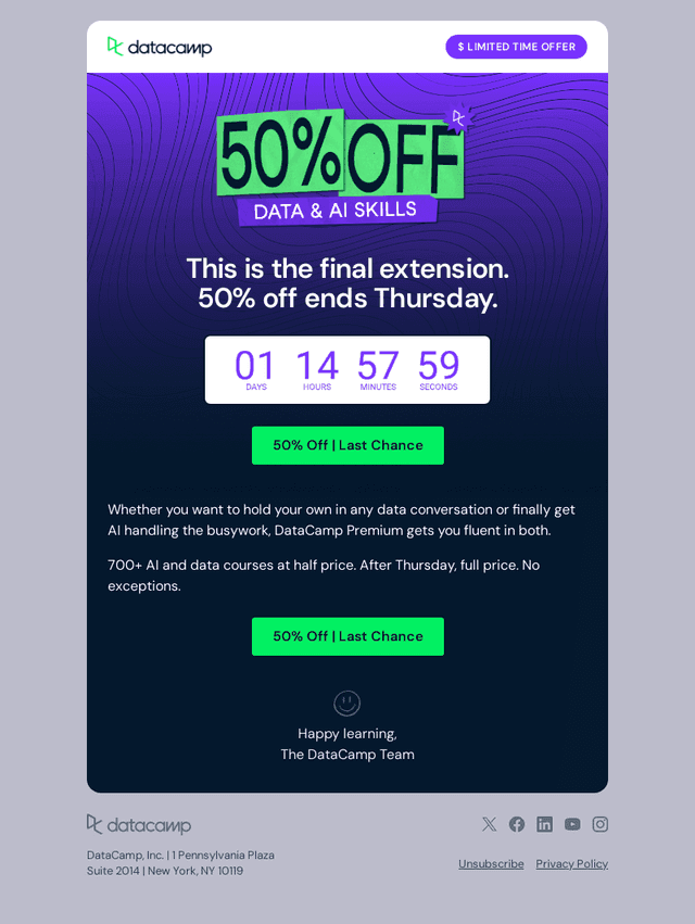 We're giving you 1 more day