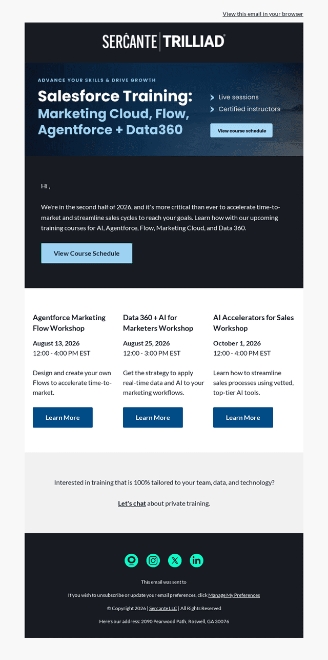 Sercante LLC email from Wed, Aug 5, 2026