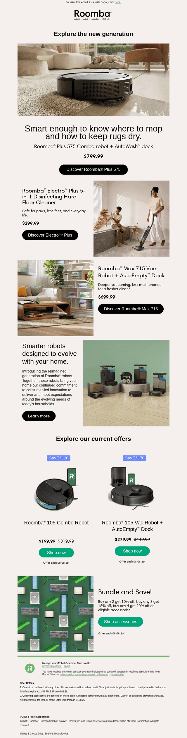 iRobot email from Wed, Aug 5, 2026