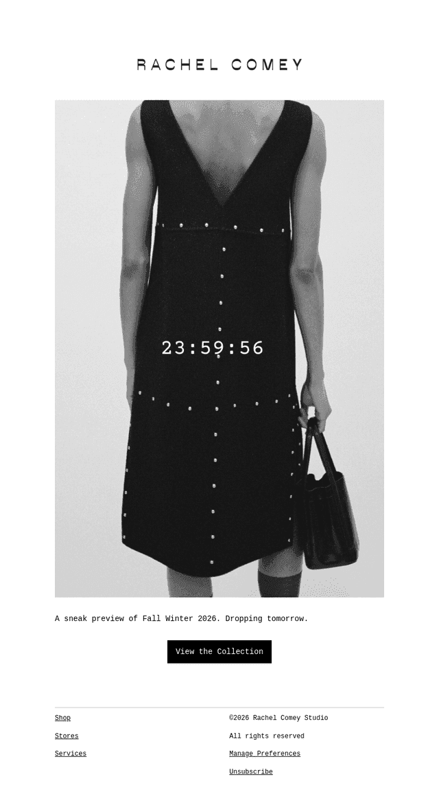 Rachel Comey email from Wed, Aug 5, 2026
