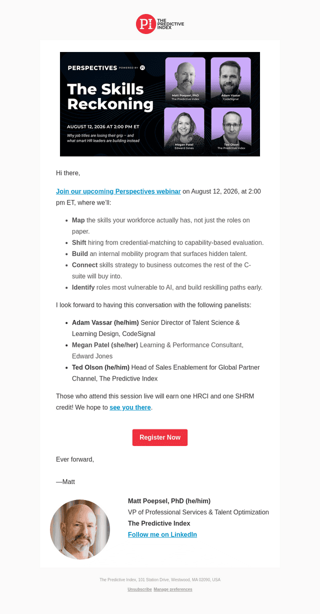 The Predictive Index email from Wed, Aug 5, 2026