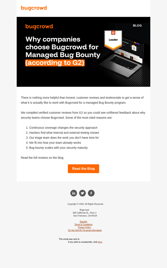 Bugcrowd email from Wed, Aug 5, 2026