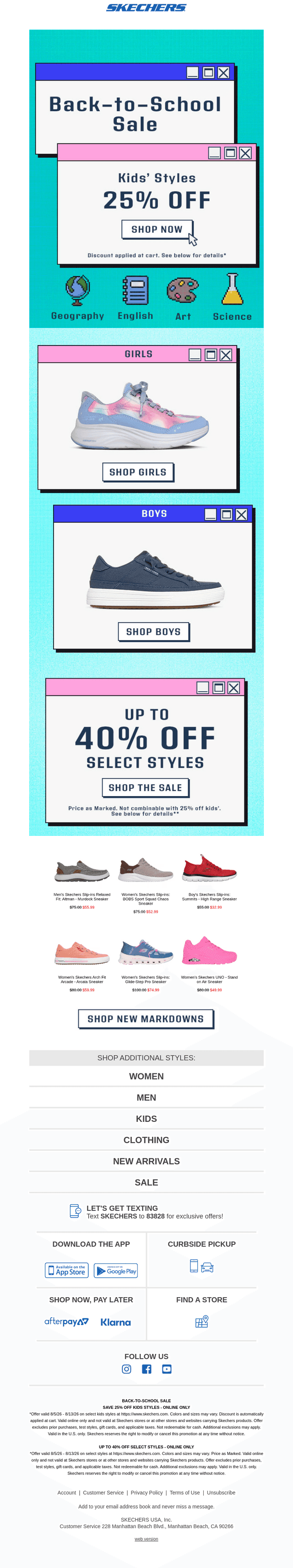 SKECHERS email from Wed, Aug 5, 2026