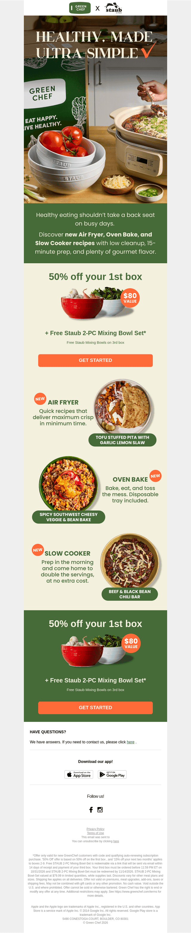 Green Chef email from Wed, Aug 5, 2026