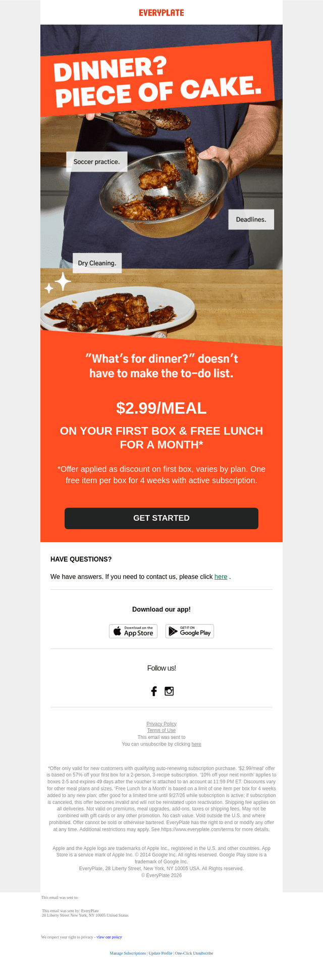 EveryPlate email from Wed, Aug 5, 2026