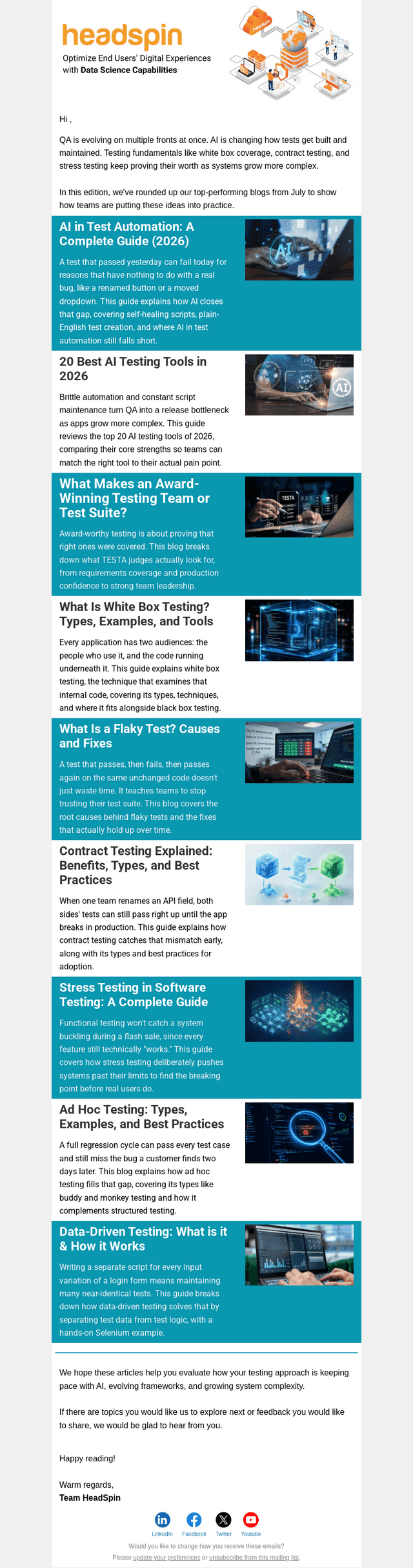 HeadSpin's Top QA Reads: AI Testing, Flaky Tests, Contract Testing & More