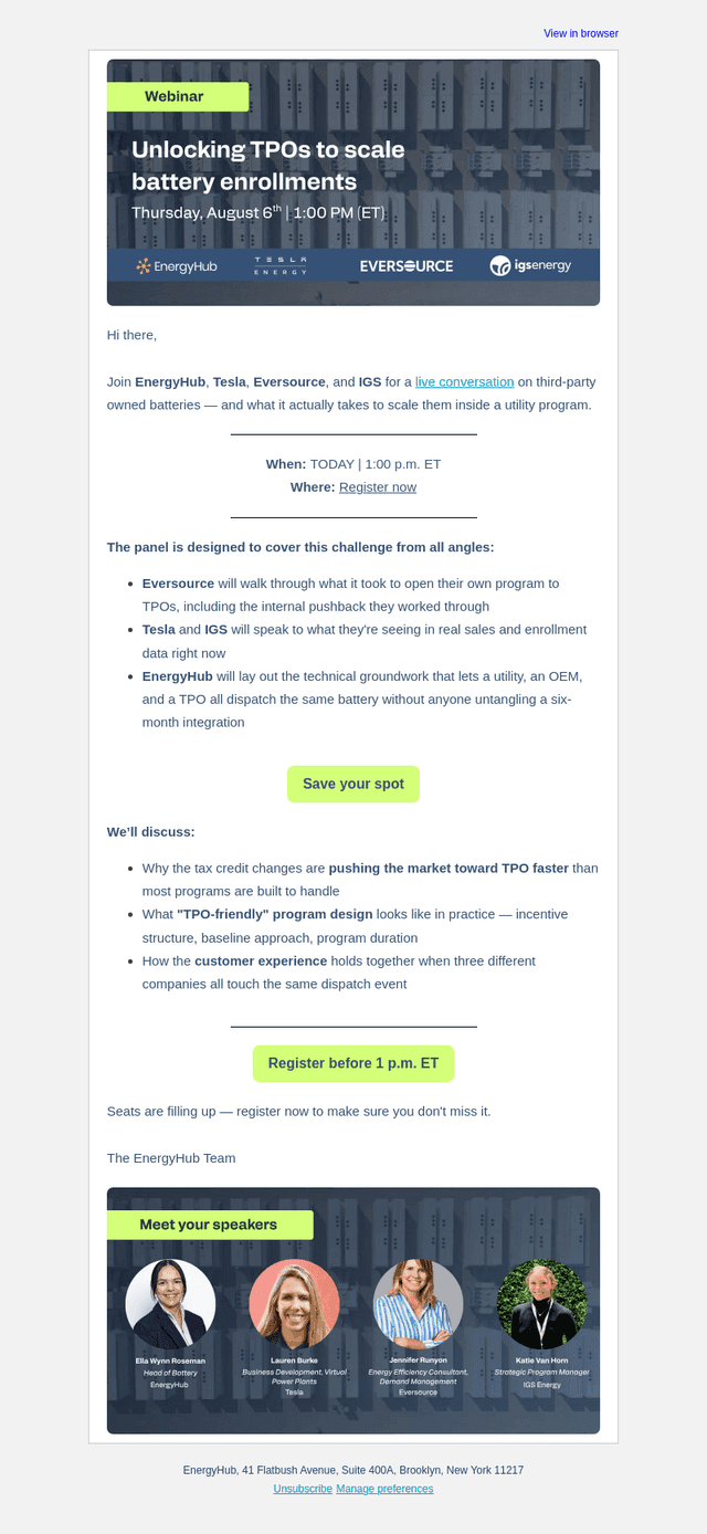 EnergyHub email from Thu, Aug 6, 2026