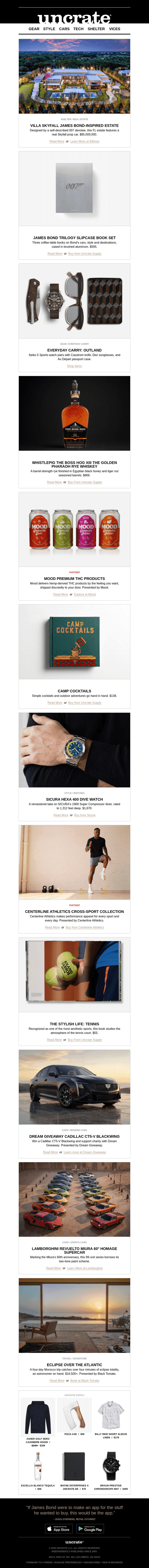Uncrate email from Thu, Aug 6, 2026