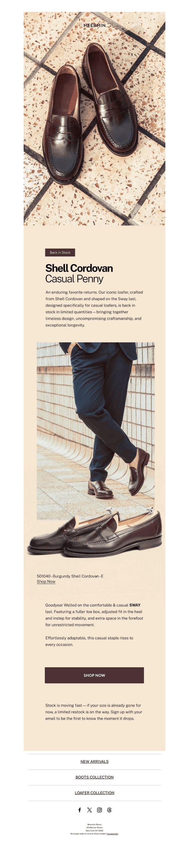 Now Back: Shell Cordovan Penny Loafer