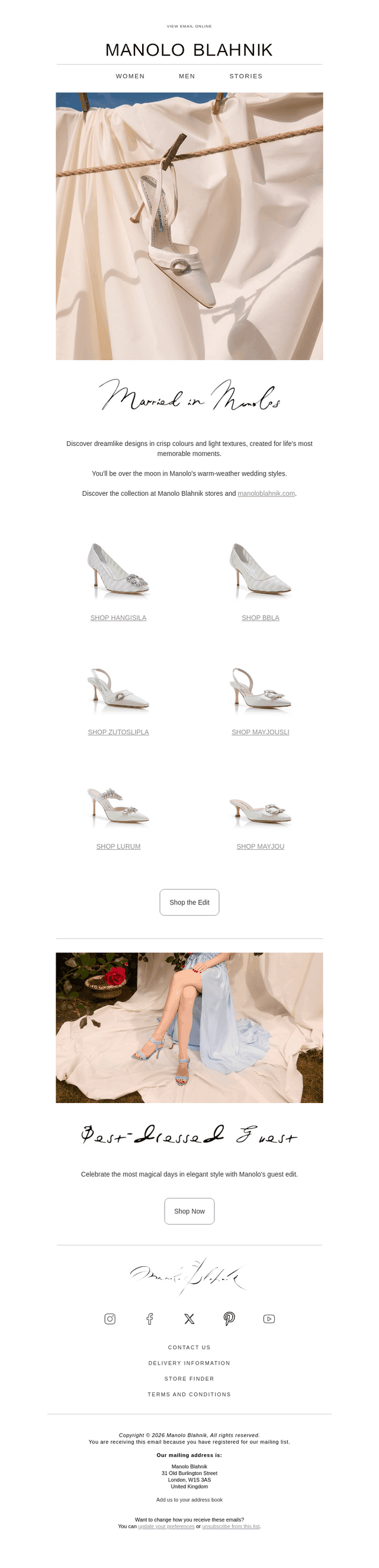 Manolo Blahnik email from Thu, Aug 6, 2026