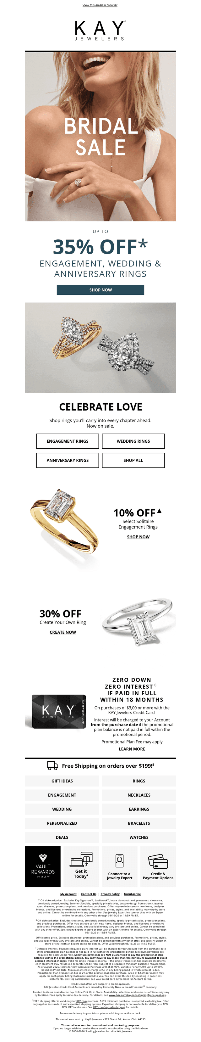 Kay Jewelers email from Thu, Aug 6, 2026