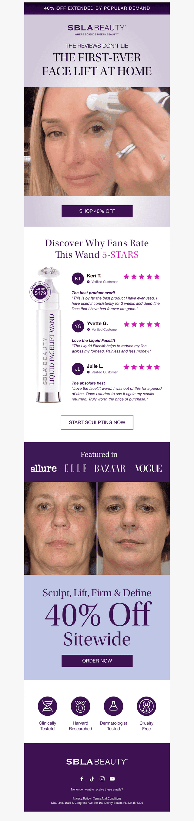 Cancel the facelift appointment. Do this instead...