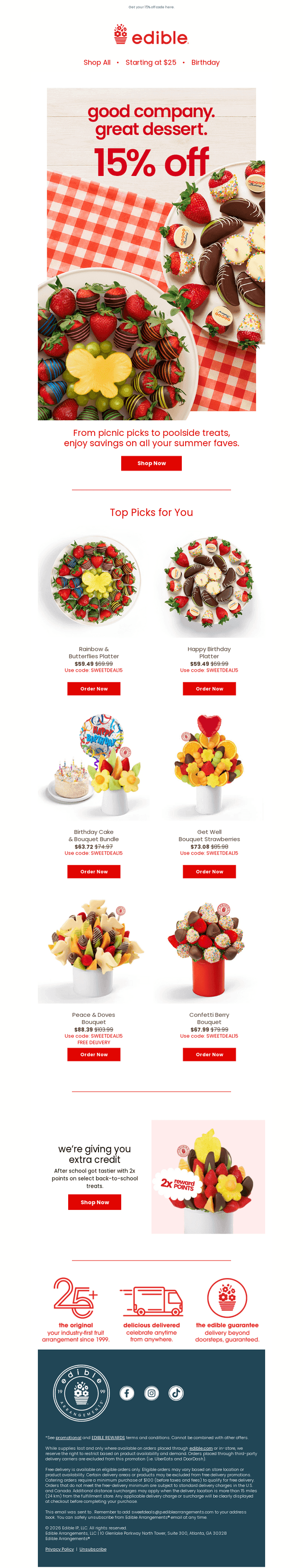 15% off your summer spread