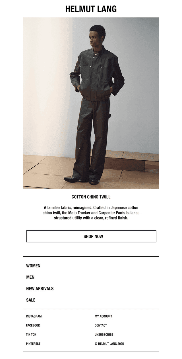 HELMUT LANG email from Fri, Aug 7, 2026