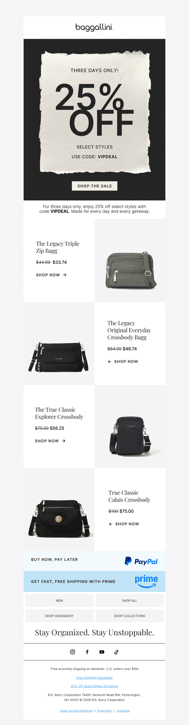VIP Sale: 25% Off Select Styles