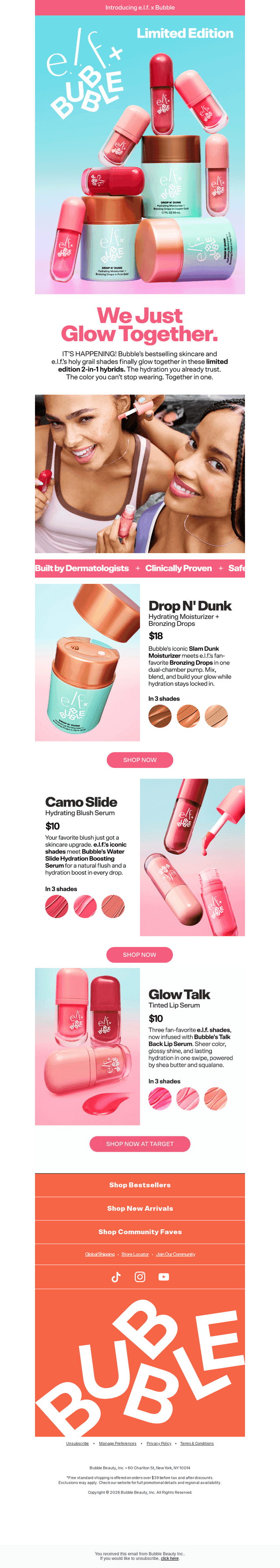 It’s official: e.l.f. x Bubble is here