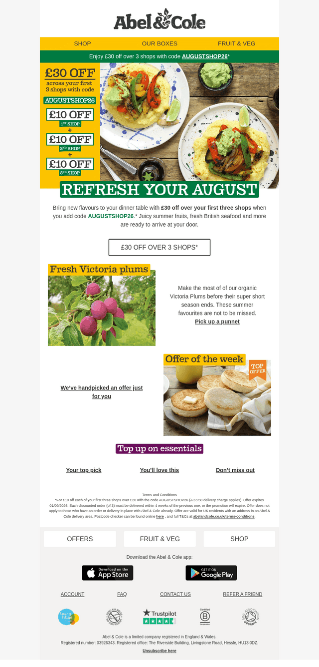 Refresh your August with £30 off