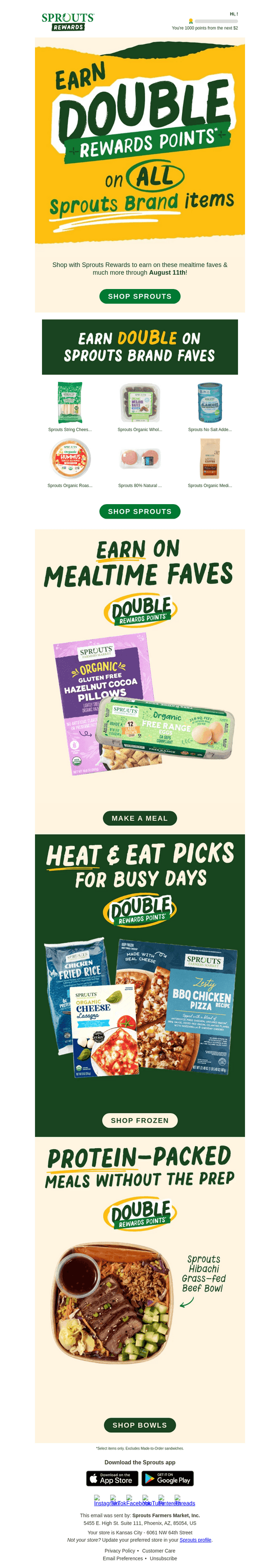 🤩 You + Sprouts Brand = DOUBLE points!