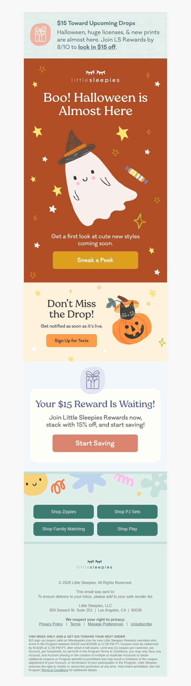 Little Sleepies email from Sat, Aug 8, 2026
