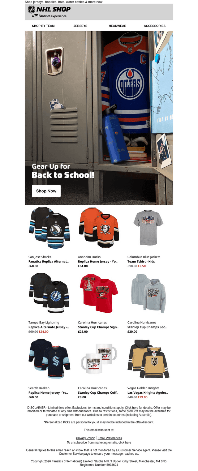 NHL email from Sat, Aug 8, 2026