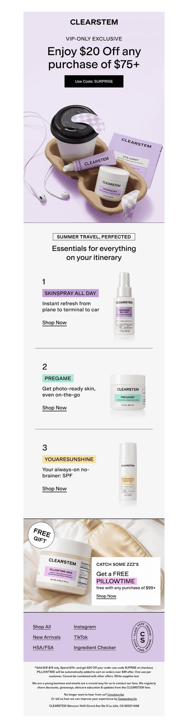 For You Only: $20 Off $75+ 💸